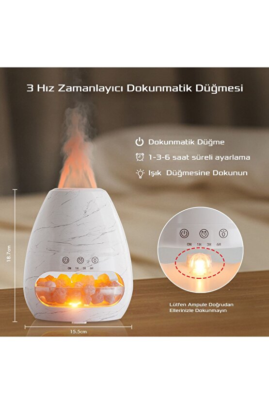 Himalaya Tuz Lambası 3D Alev AROMA YAYICI Ultrasonik Uçucu Yağ Difüzörü Oda Hava Nemlendirici