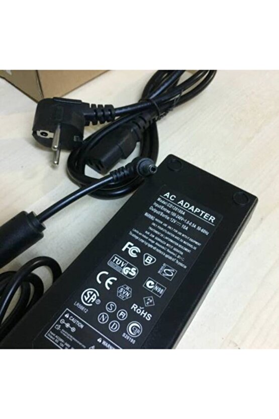 12 Volt 10 Amper Adaptör 12v 10a Ac Adapter 5.5x2.5 Plastik Kasa