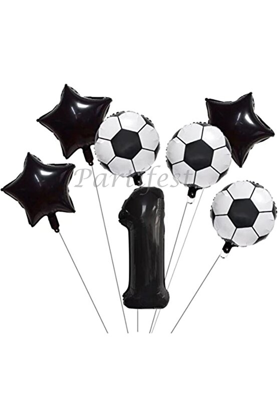 Futbol Konsept 1 Yaş Balon Set Maç Konsept Doğum Günü Set Yaş Balon Set