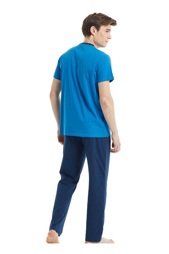 Erkek Pijama Takımı 30834 - Mavi