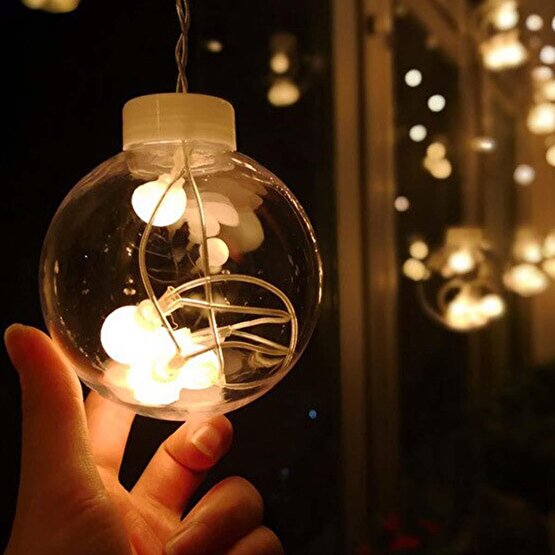 Top Perde Led Işık|8 modlu Animasyonlu 12 Saçaklı ve 2,7 metre Gün Işığı Dekoratif Led Aydınlatma