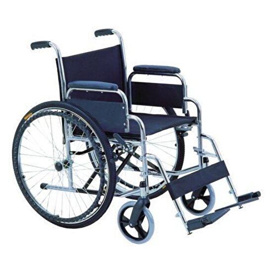 Ayak Kalkar Yan Kol Çikar Katlanir Çelik Tekerlekli Sandalye