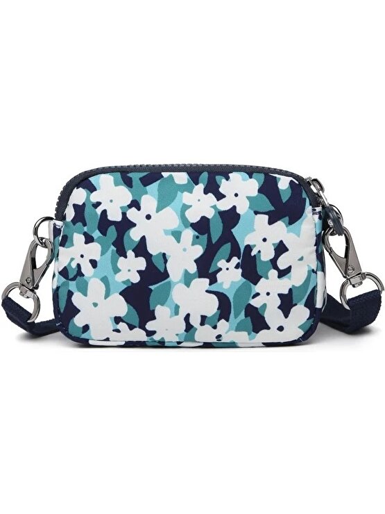 Smart Bags Çapraz Askılı Mini Çanta Krinkıl Kumaş 3177 Yeşil Flower