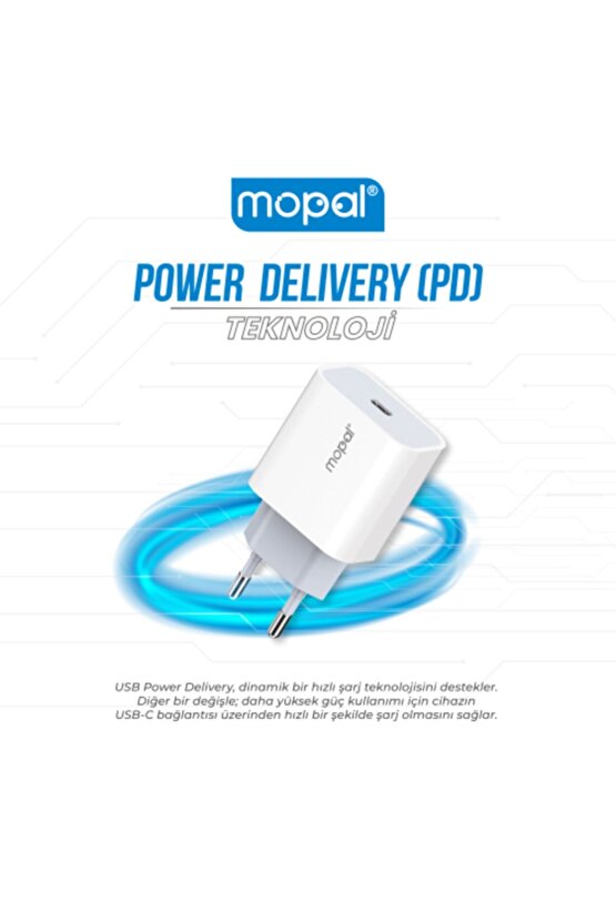 Mopal Iphone Yeni Nesil Type C Şarj Başlığı Ve Lightning Data Kablosu 5v 3a Pd18w M11