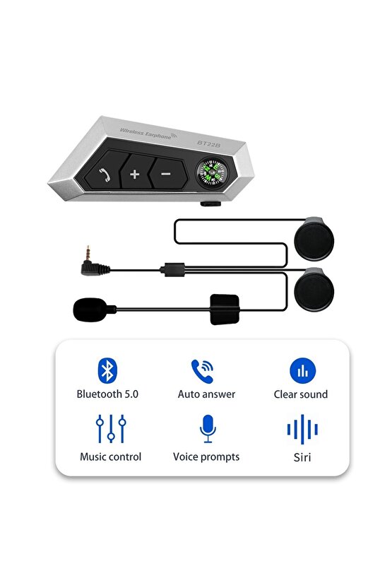 Motosiklet Kask Bluetooth Kulaklık Interkom Su Geçirmez Kablosuz Mikrofonlu Çift Kulaklık Eşleşme