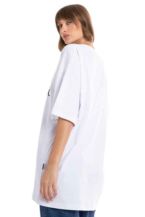 %100 Pamuk beyaz Unisex Oversize Kısa Kollu T-Shirt | Dancing With Code