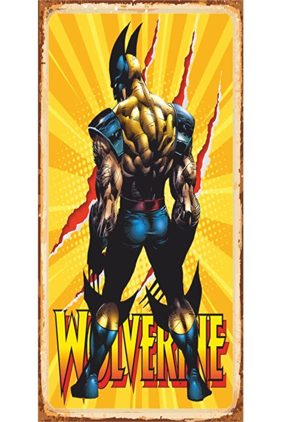 Wolverine Süper Kahramanlar Mini Retro Ahşap Poster