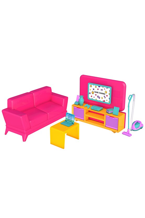 Lindanın Oturma Odası - Oturma Odası Oyuncak - Oturma Odası Seti - Barbie Oturma Odası