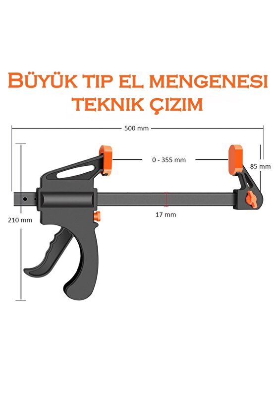 2 Adet Pratik Mengene, Büyük Tip Sıkıştırma Ve Gerdirme Fonksiyonlu El Mengenesi