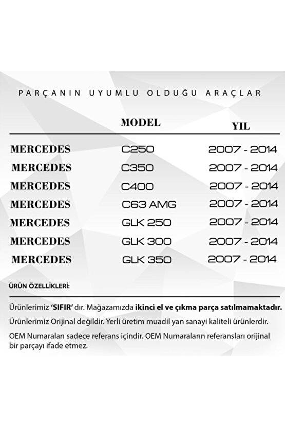 Mercedes C Class W204 Için Kapı Iç Açma Kolu Sağ Mat Krom Kaplama