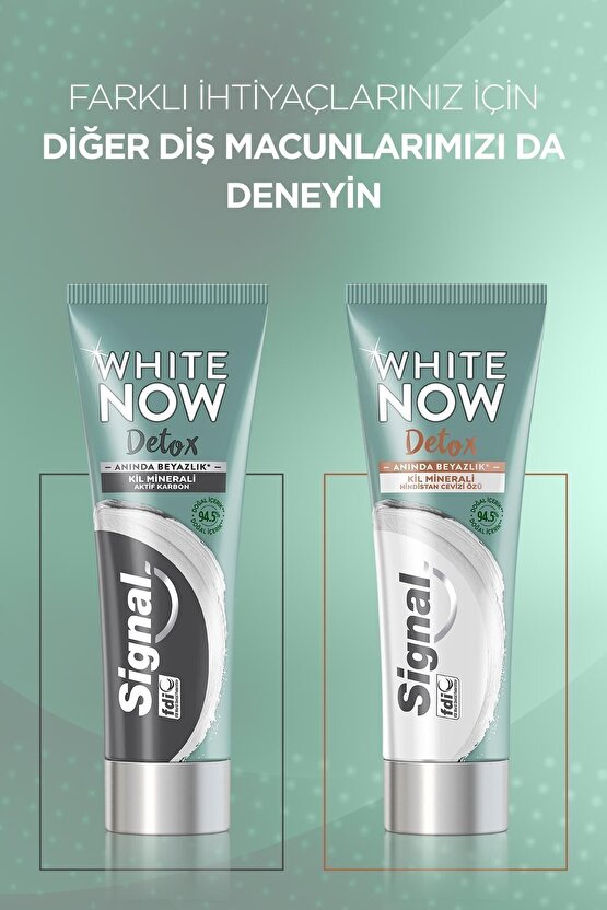 White Now Detox Kil Minerali & Aktif Karbon Diş Macunu 75 ml X2 