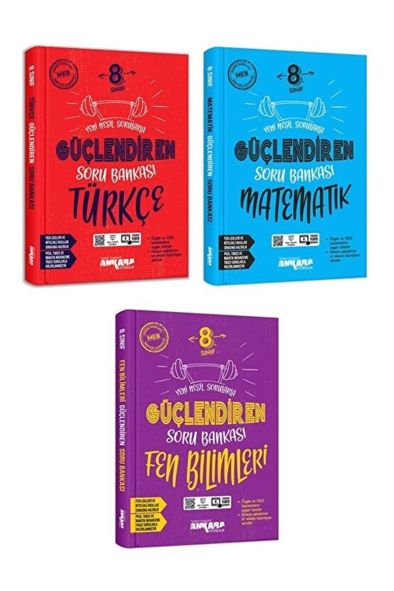 8. Sınıf Türkçe Matematik Fen Bilimleri Güçlendiren 3lü Set Ankara Yayınları