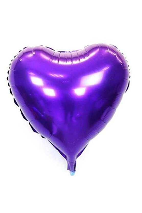 Kalp Folyo Balon 24 İnç 60 cm Mor Renk 1 Adet