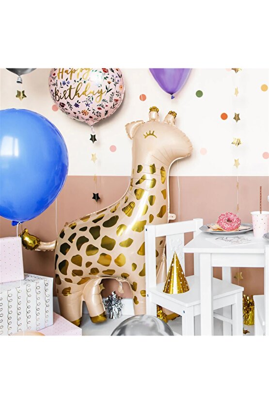 Sevimli Zürafa Konsept 8 Yaş Doğum Günü Balon Set Safari Tema Zürafa Parti Doğum Günü Balon Set