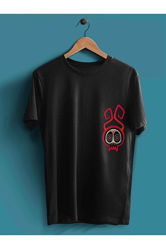 Kurukafa Baskılı Tasarım Basic Siyah Tshirt