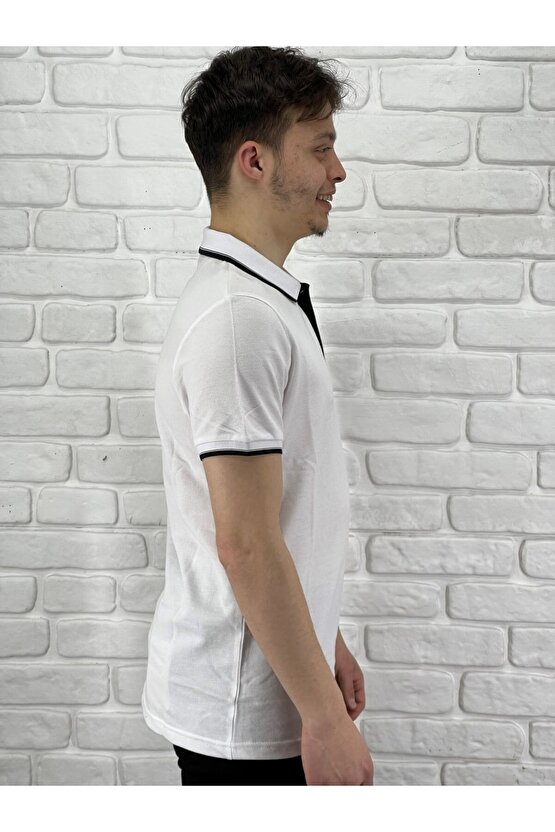 Erkek Lacost Çizgili Polo Yaka T-shirt 4614