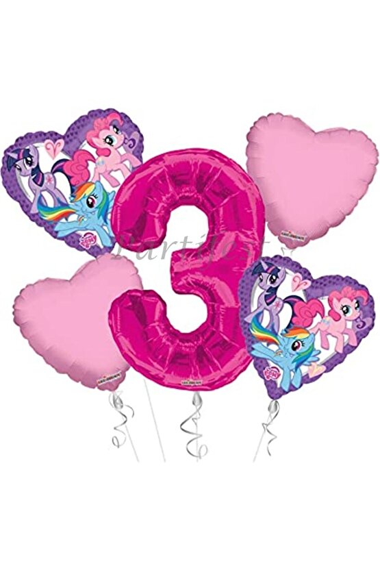 My Little Ponny 3 Yaş Balon Set Balon Folyo Set My Little Ponny Konsept Doğum Günü Set Yaş Balon