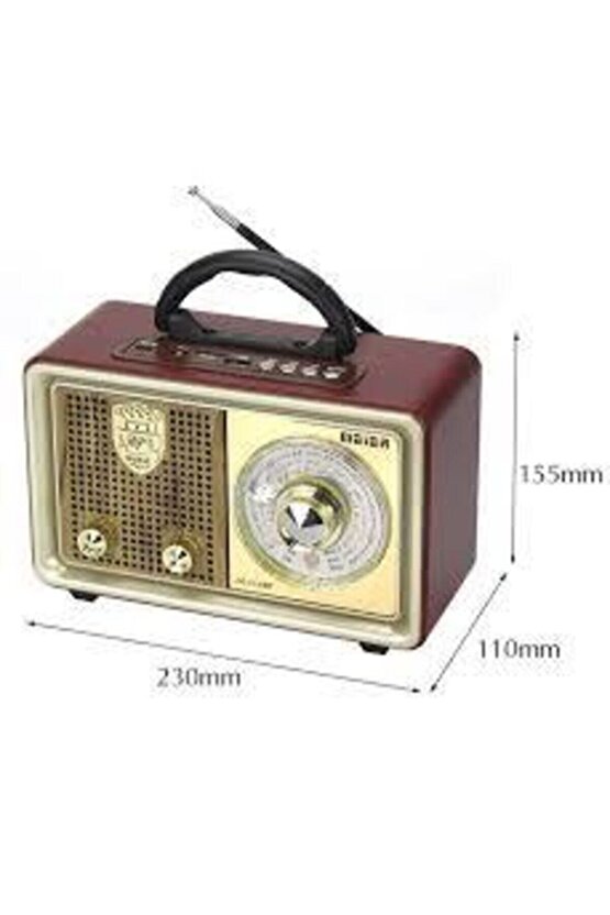 Nostaljik Retro Ahşap Bluetooth Fm Radyo M-110bt