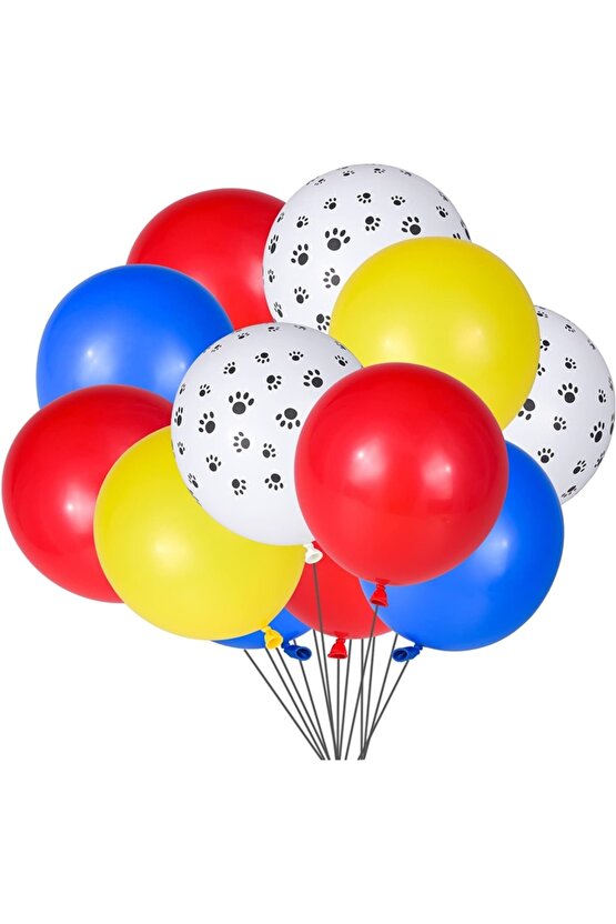 Rubble Dozer Araçlı Köpek Konsept 8 Yaş Doğum Günü Parti Balon Set Paw Patrol Kemik Balon