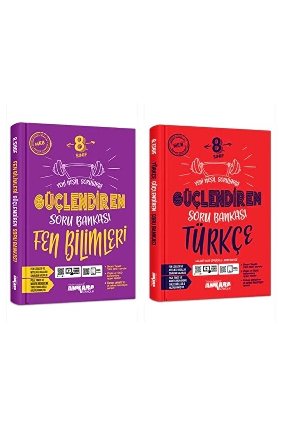 8. Sınıf Fen Bilimleri Güçlendiren Soru Bankası & 8. Sınıf Türkçe Güçlendiren Soru Bankası