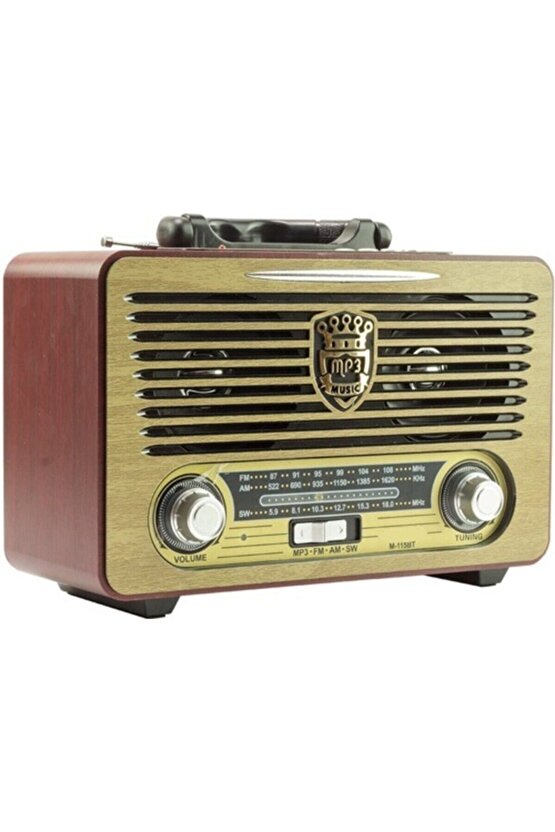(meier 115 Bej) Meier M-115bt Nostaljik Radyo Usb Aux Bluetooth