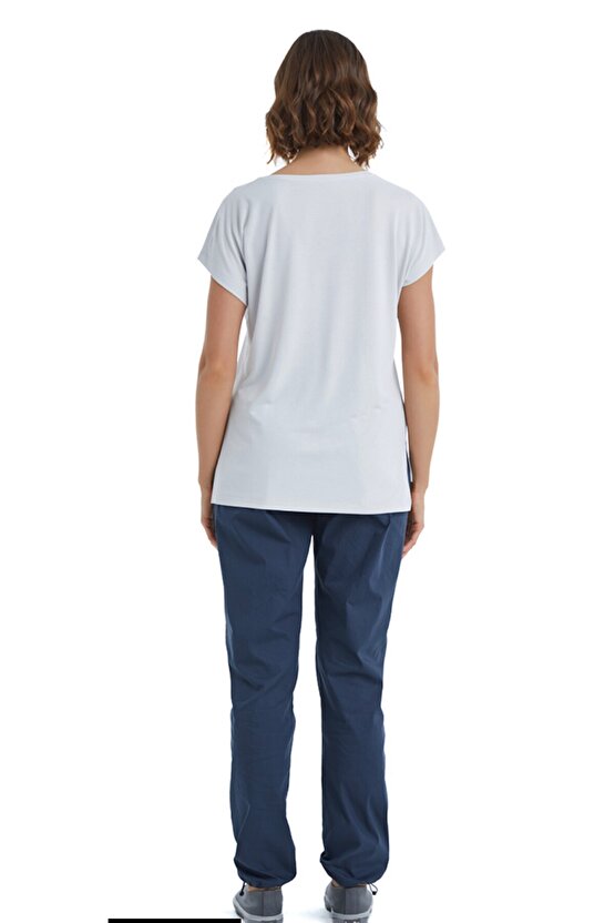 Kadın V Yaka T-shirt 60400-gri