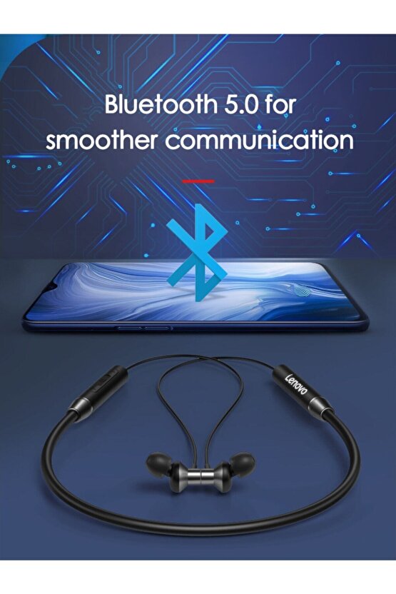 He05 Bluetooth 5.0 Chip Kulaklik Kablosuz Stereo Spor Manyetik Kulaklik Su Geçirmez Kulaklik