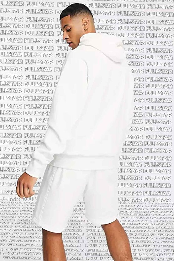 Air French Terry Hoodie Kapüşonlu Unisex Sweatshirt Oversize Beyaz