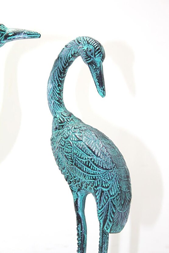 Metal Ikili Flamingo Seti 36 Cm Biblo Dekoratif Hediyelik