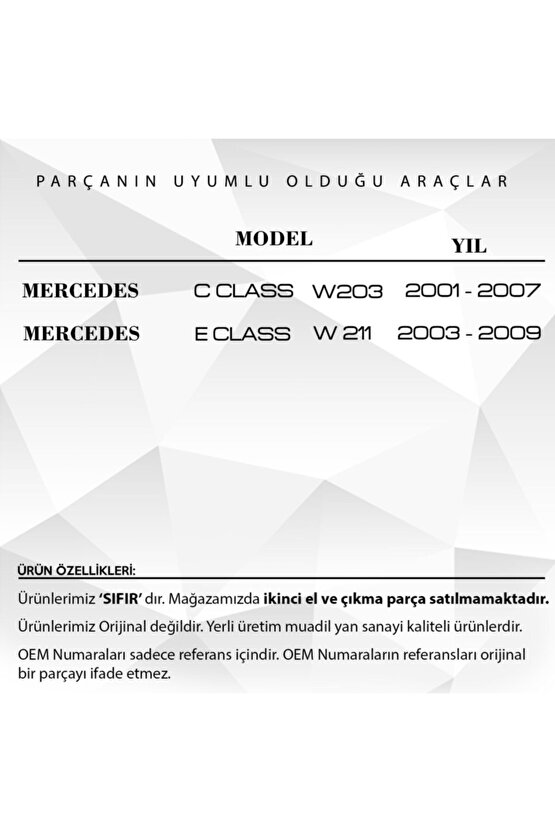 Mercedes C Class W203 Için Klima Klepe Kapak Kol Motor Dişlisi