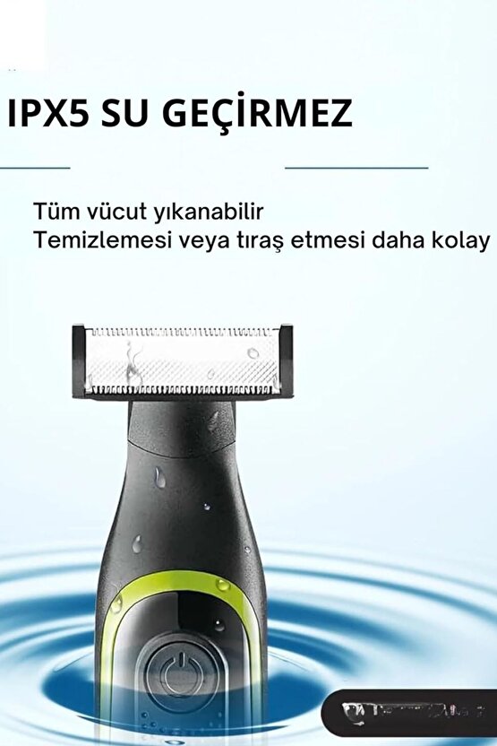 Tıraş Makinesi Su Geçirmez Yüz-Saç-Vucüt Traş Makinesi Erkekler İçin Elektrikli Tıraş Makinesi V-017