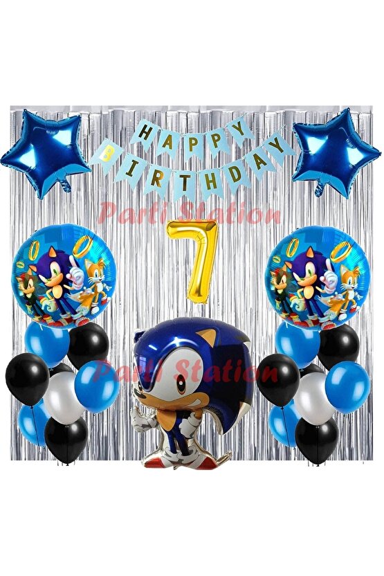 Tilki Sonic Boom Konsept 7 Yaş Balon Set Sonic Boom Tema Doğum Günü Arka Fon Süsleme Balon Set