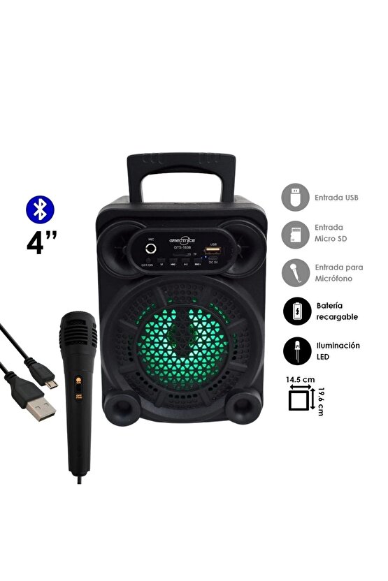 Bluetooth Speaker Kablosuz Hoparlör Led Işıklı Fm Radyolu Sd Kart Ve Usb Girişli Şarjlı Hoparlör