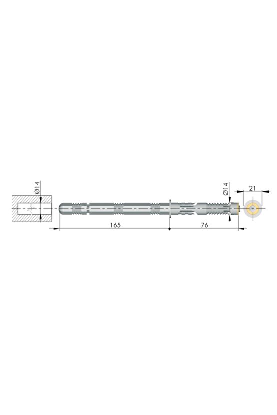 1 Adet -shelf Gizli Raf Tutucu Ø14x165mm