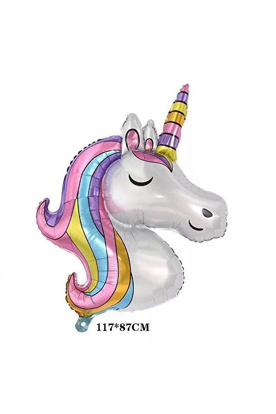 Unicorn Yıldız Balonlu Konsept Doğum Günü Parti Balon Set Unicorn Bulut Balon Set