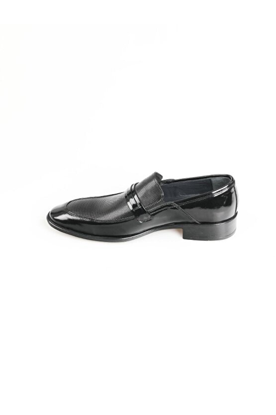 Hakiki Deri Siyah Erkek Klasik Ayakkabı Mt088-2-black Shıny