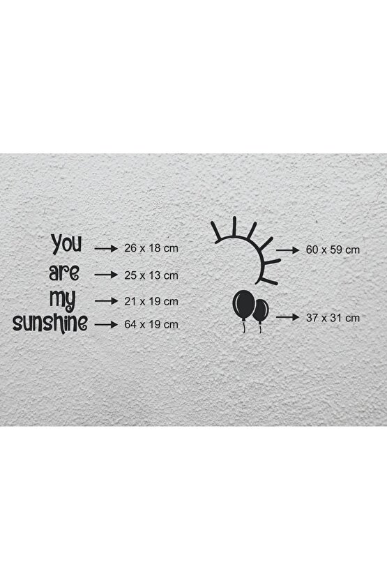 120*80 Cm You Are My Sunshine Ahşap Duvar Yazısı
