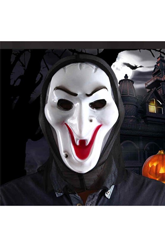 Halloween Cadılar Bayramı Pelerinli Cadı Maskesi 1 Ad. Halloween Konsept Cadı Maskesi
