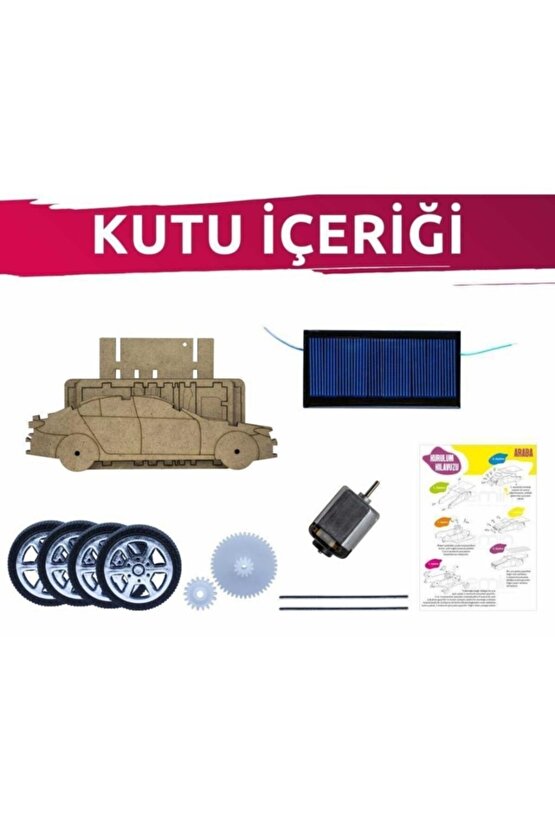 Güneş Enerjili Araba Yapım Seti - Deney Seti Solar Enerji Araba Car Kit