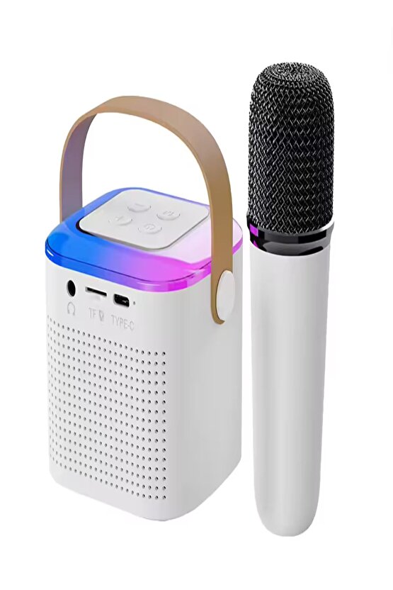 Şarkı Söyleme Karaoke Mini Taşınabilir Ses Mikrofon Mikrofonlu Taşınabilir Bluetooth Hoparlör