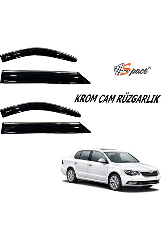 Krom Cam Rüzgarlığı Skoda Superb 2013-2015 Caru420