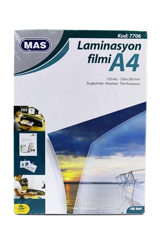 Laminasyon Filmi- 125 Mikron A4 100lü Paket