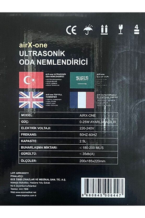 Aırx-one Oda Nemlendirici 2,5 Litre