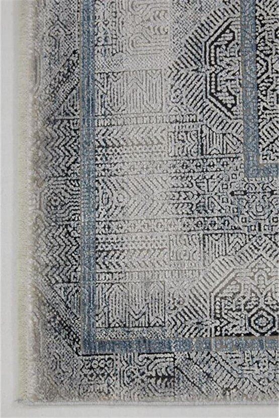 Çam Halı Elit 1507 Mavi Romans Halı Modern Desenli Makine Halısı