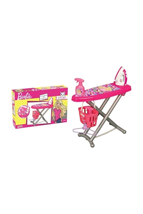 Barbie Ütü Seti Kız Çocuk Oyuncak Ütü Masası Seti Ütü+masa+mandallık+askı+sprey Şişesi