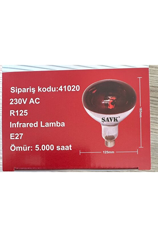 3 Adet 250w Infrared Isıtıcı Lamba -kırmızı