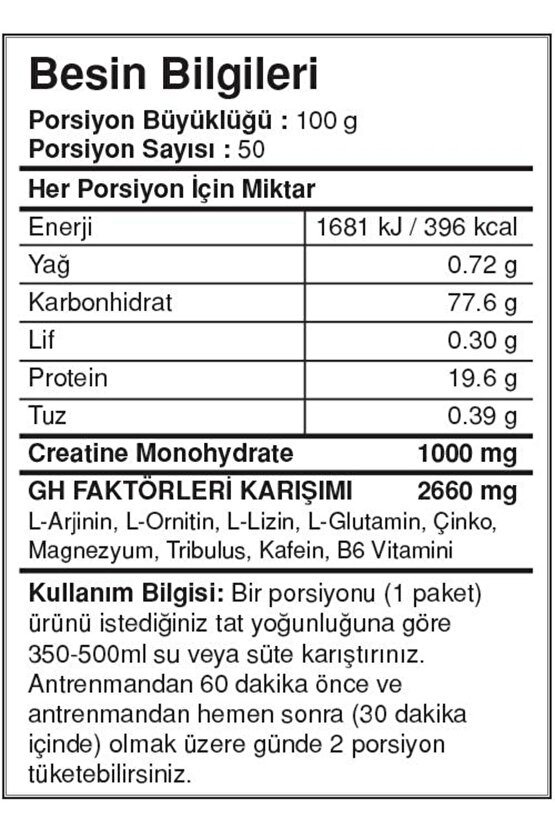 Bigmass Gh Factors Mass Gainer 50 Servis (5 KG)çikolatalı High Carbonhidrate&protein&vitamins