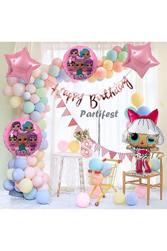 Lol Suprise 8 Yaş Balon Seti Lol Bebek Konsept Helyum Balon Set Diva Lol Bebek Doğum Günü Set