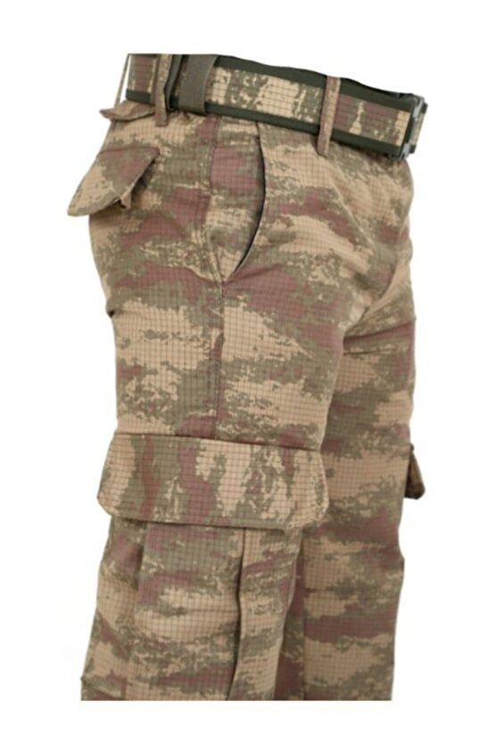 Kargo Cepli Kamuflaj Desenli Kara Kuvvetleri Askeri Pantolon