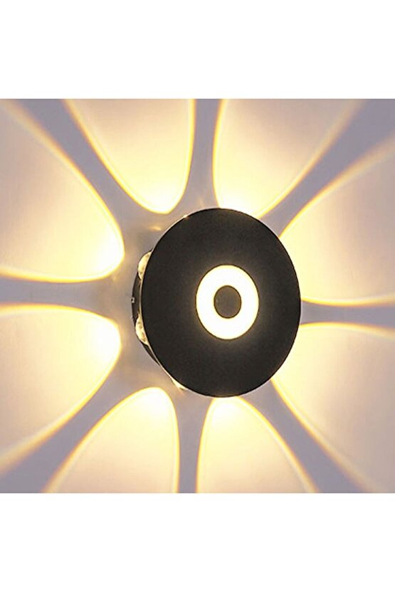 Dekoratif Işık Desenli 7 Watt Led Armatür 3000K Gün Işığı İç ve Dış Mekan Led Aplik